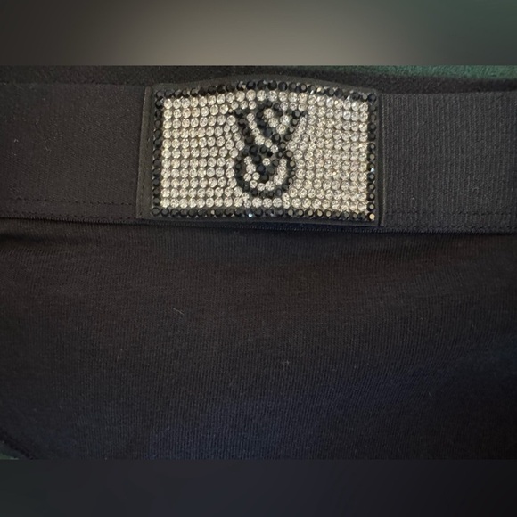 Victoria's Secret Black Logo Embellished Thong Women's Size Small NWT - Picture 3 of 6